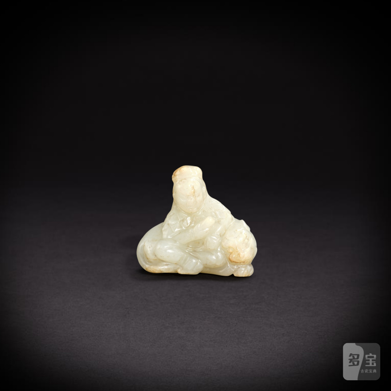 A white jade 'figure and tiger' group, Song - Jin dynasty | 宋至金 白玉騎虎像
